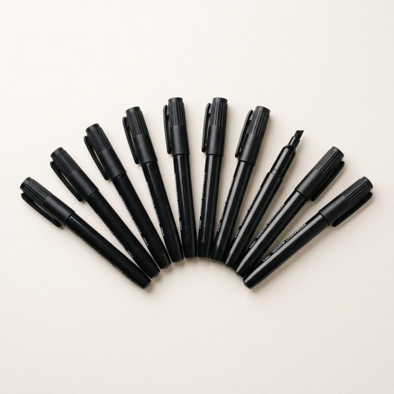 Permanentmarker schwarz 2–4 mm (10er Pack)