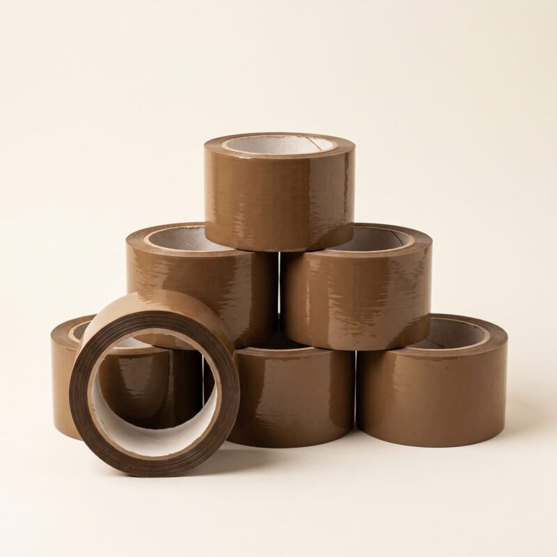 Packband PP 50 mm × 66 m braun – leise abrollend (6 Rollen)