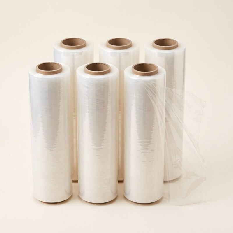 Handstretchfolie 500 mm × 300 m – 23 my transparent (6 Rollen)