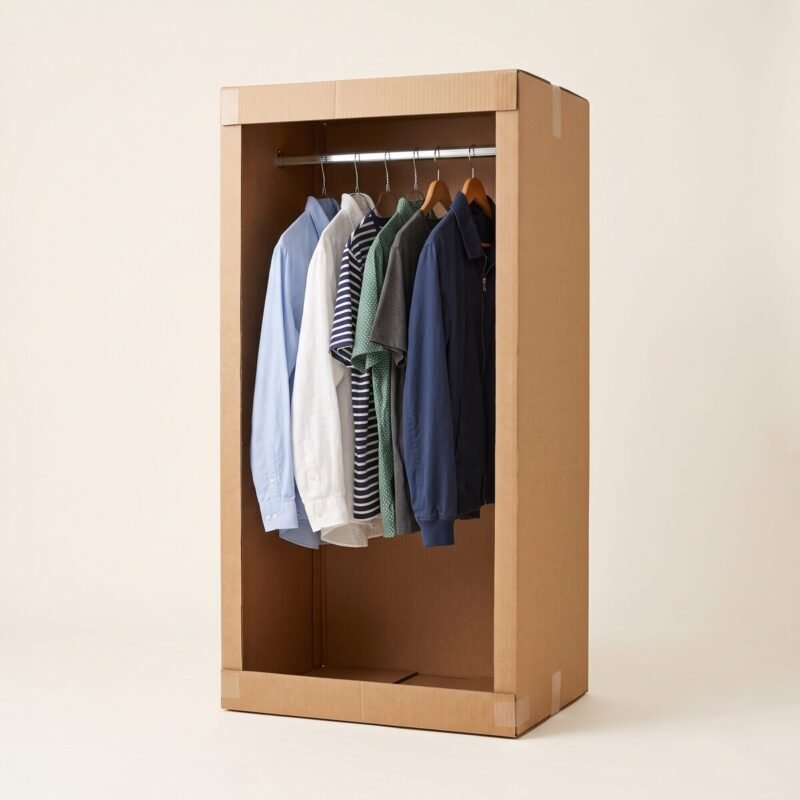 Kleiderbox mit Kleiderstange – 500 × 600 × 1.350 mm